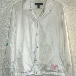 Collared silky jacket